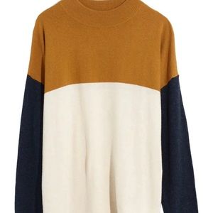 Madewell Colorblock Ashbury Mock Neck Sweater